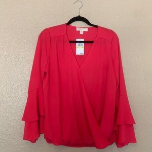 Pink flowy Micheal kors shirt, size medium